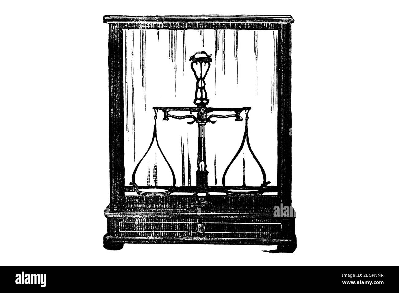 PHARMACY SCALE – Vintage Engraved Illustration 1897 Stock Photo