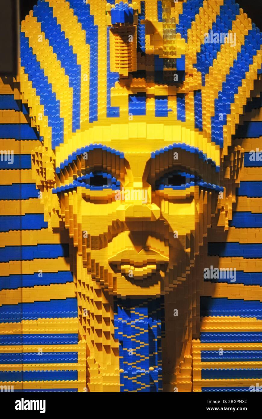 An Egyptian Pharaoh constructed using children's plastic building blocks Stock Photo Alamy