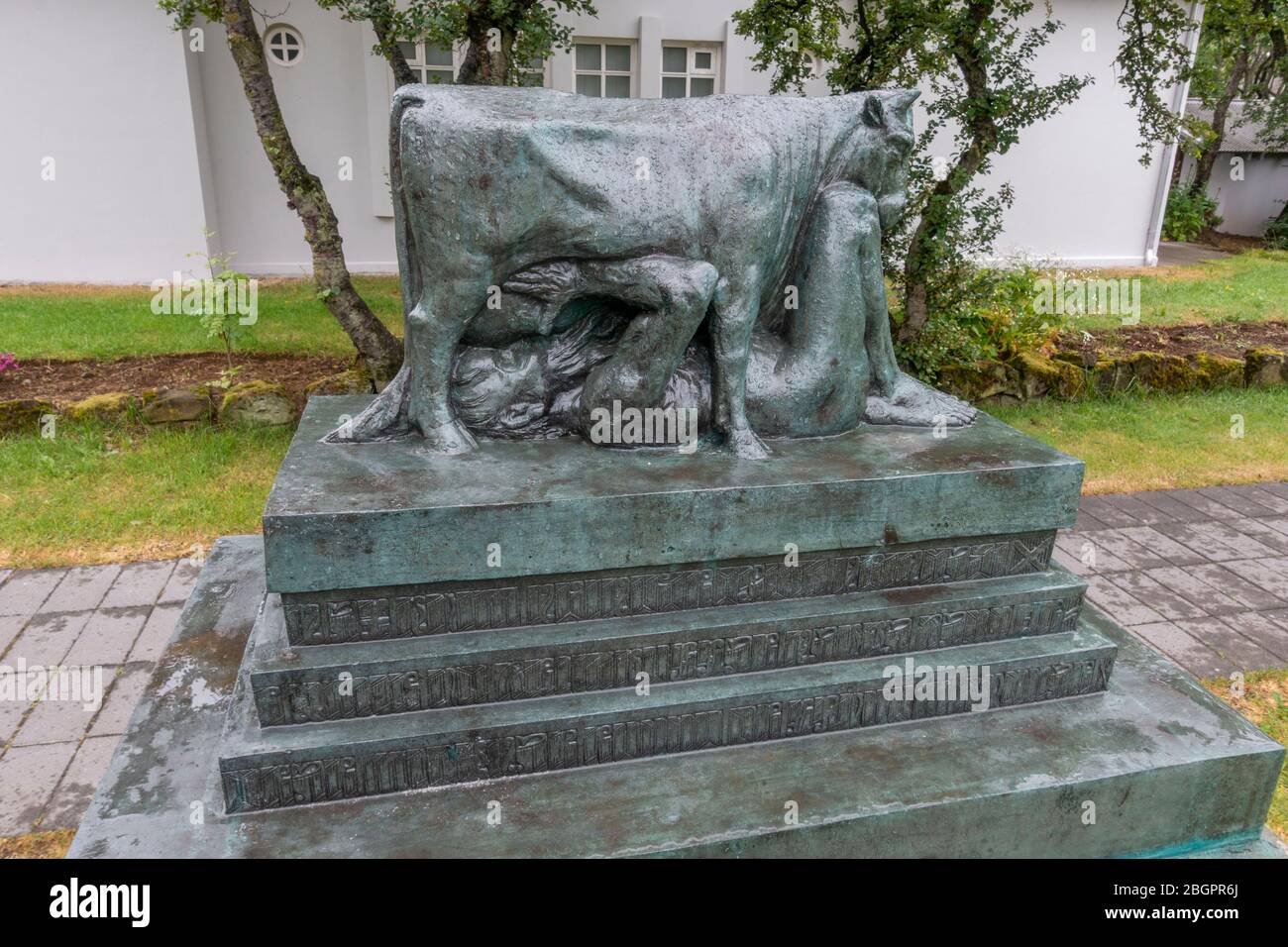 'Ýmir og Auðhumla' sculpture in the grounds of the Einar Jónsson Museum, Reykjavik, Iceland. Stock Photo