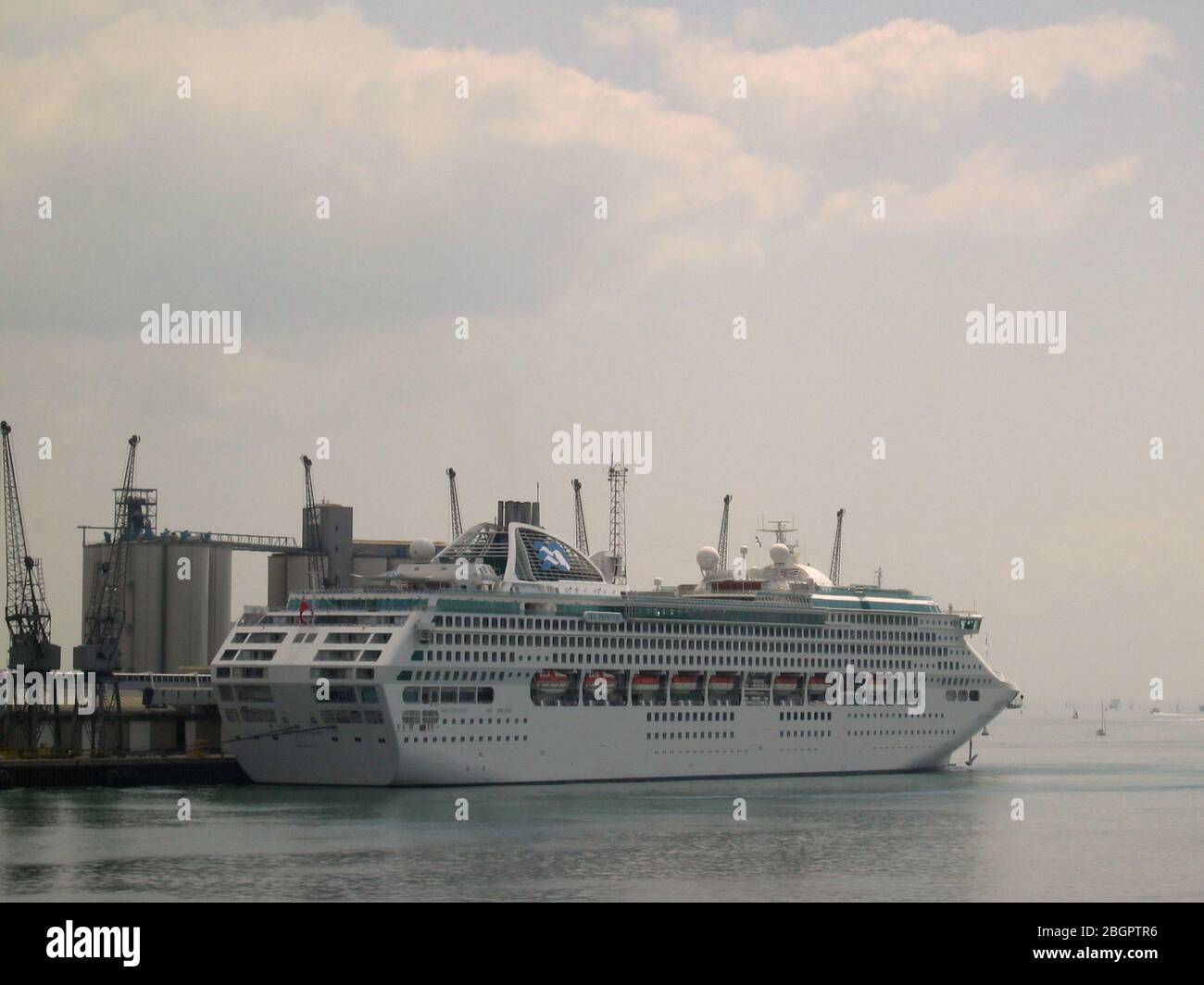 Sea Princess luxury ocean liner at dockside in Southampton England UK
