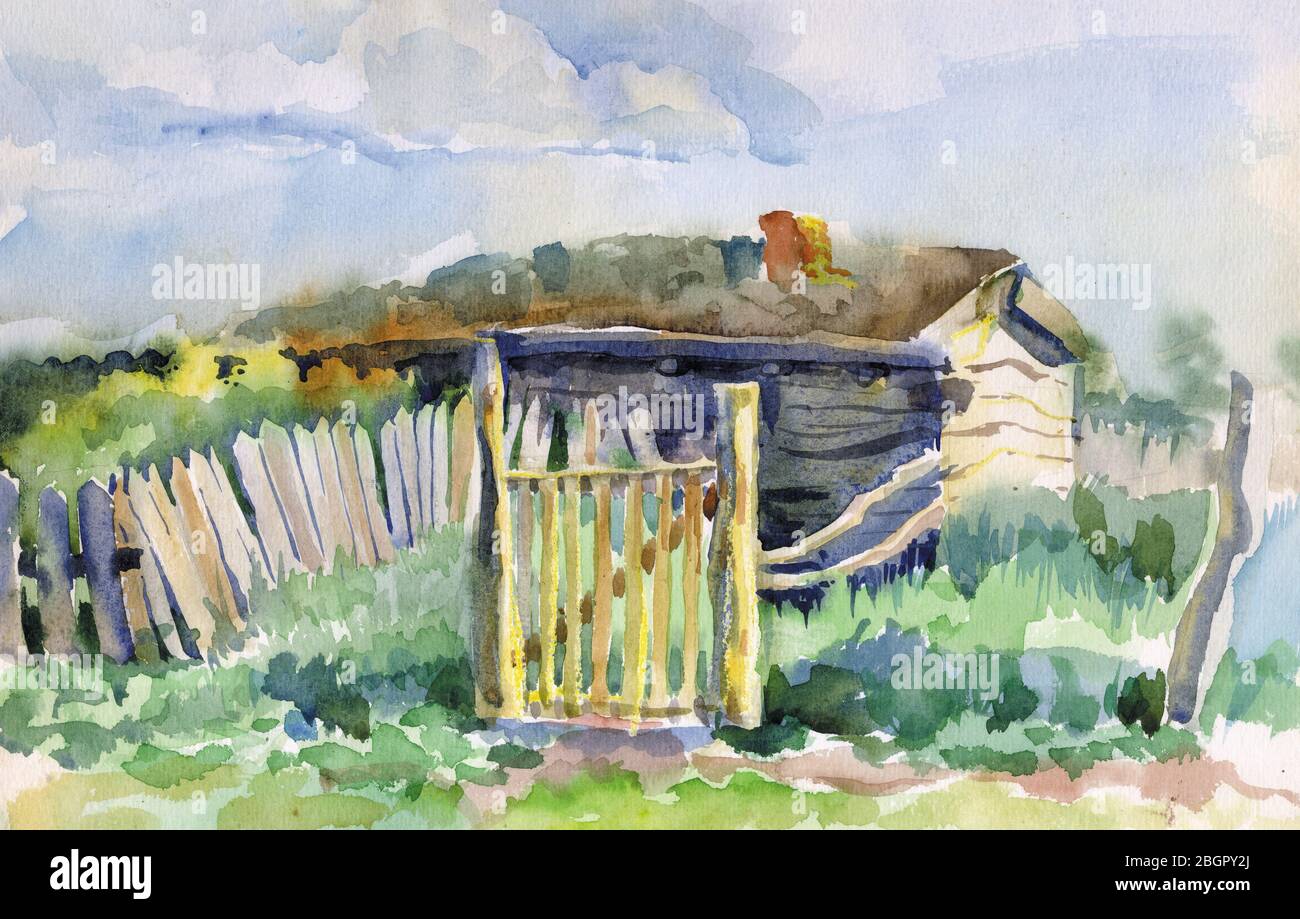 Abandoned House, 12x16, Original Art, Watercolor, Painting, Landscape,Seascape, Naive Realism, Unaffected simplicity of hotsell nature, Newfoundland