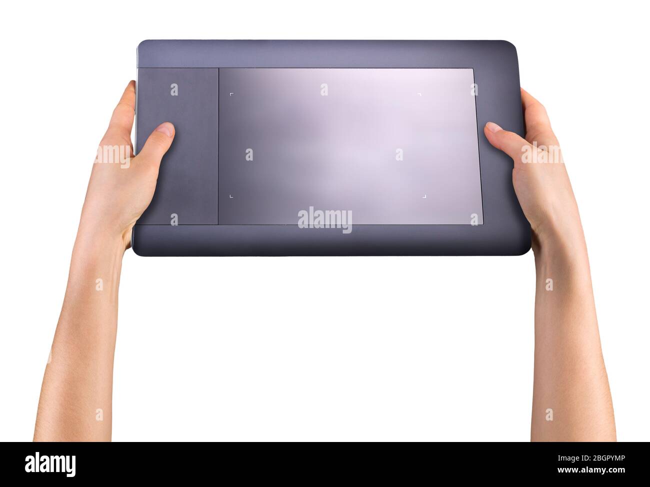 Hand holding graphic tablet for illustrators, designers and