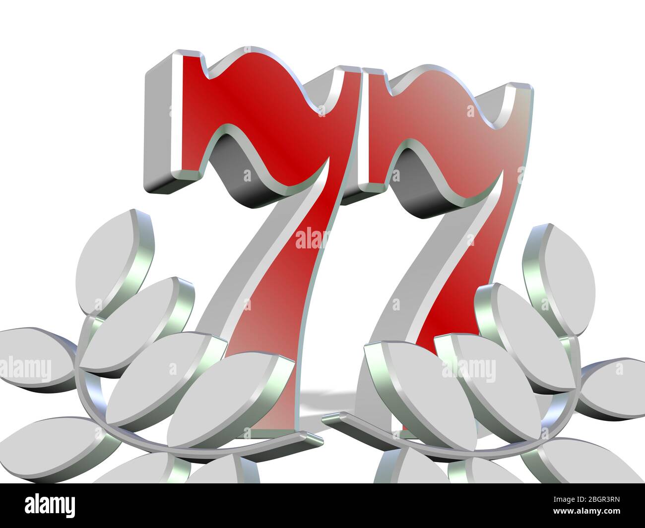 Anniversary 77 years, 3D illustration Stock Photo - Alamy
