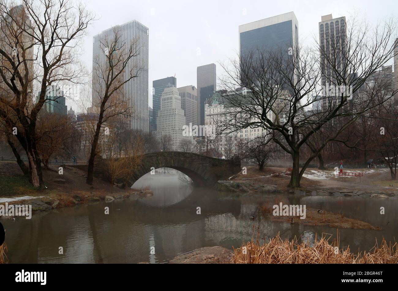 United States. New York city. Central park.  Lake. Stock Photo