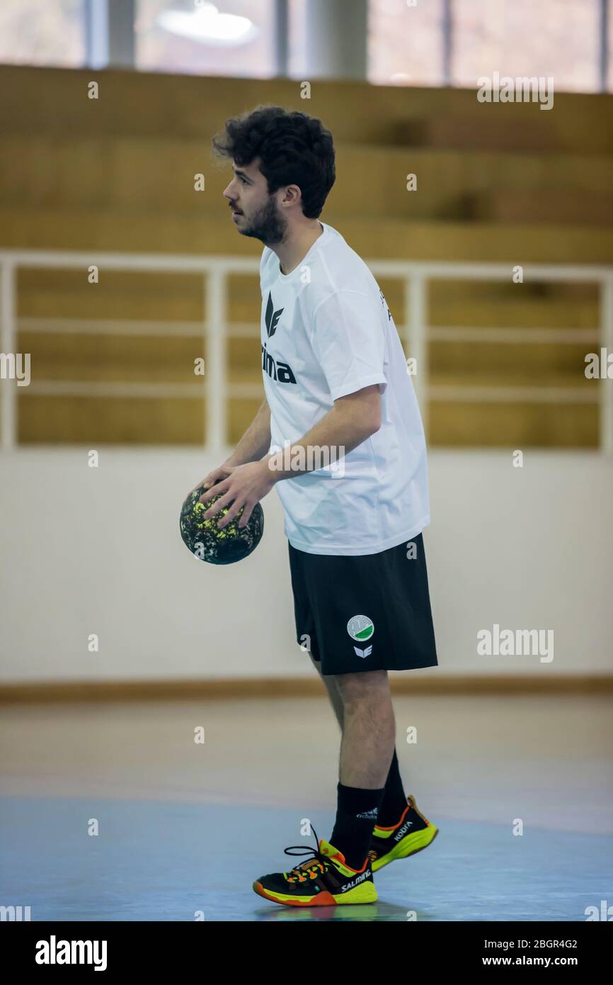 Afife, Portugal - January 20, 2019: The A.D.Afifense handball team to do  the warm-up moves at the start of the game will count CPN Stock Photo -  Alamy