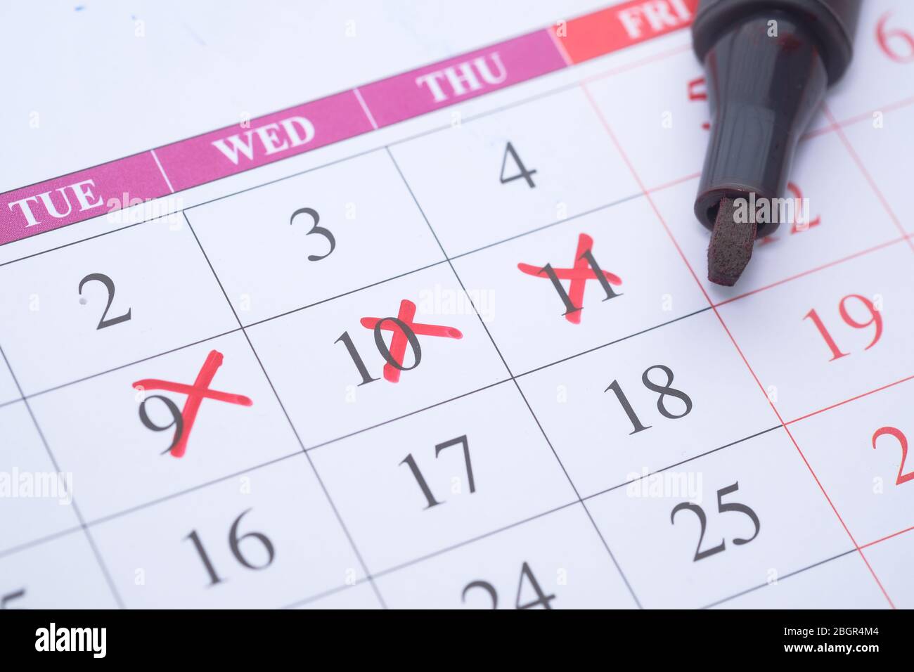 deadline concept with red mark on calendar date Stock Photo Alamy