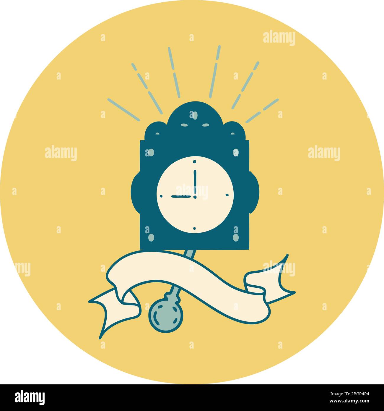 icon of a tattoo style ticking clock Stock Vector Image & Art Alamy