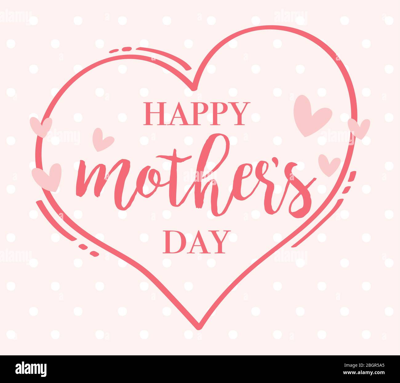 happy mothers day card with hearts Stock Vector Image & Art - Alamy