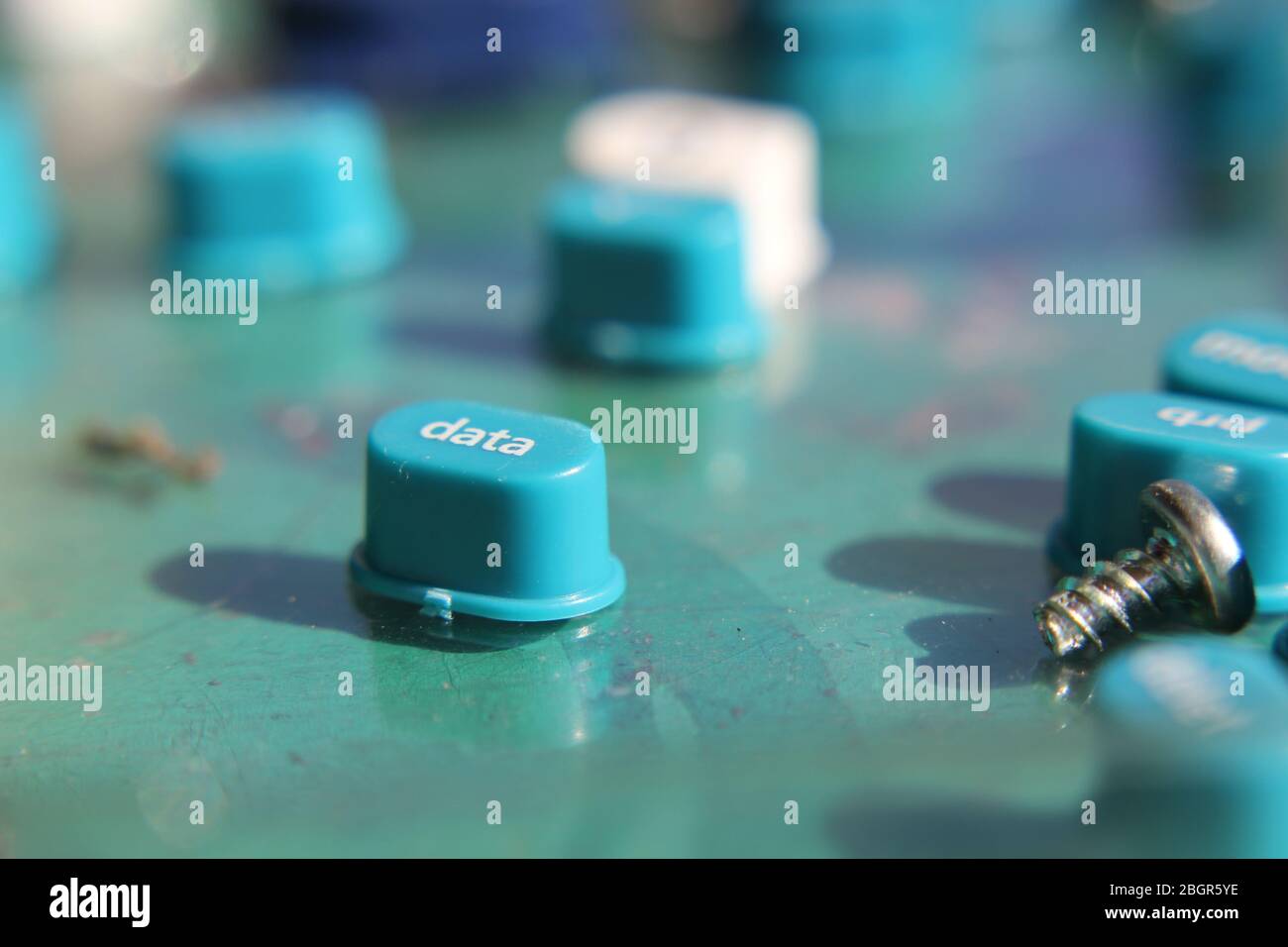Simple computer parts, buttons, and pieces and technology Stock Photo ...