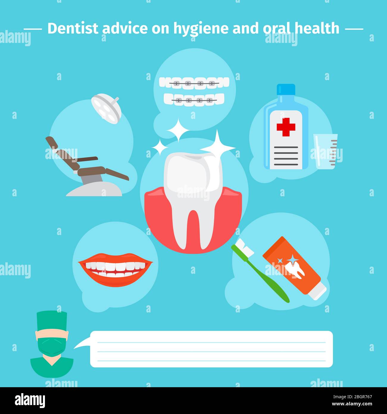 Dental health care and oral hygiene infographic concept. Vector ...