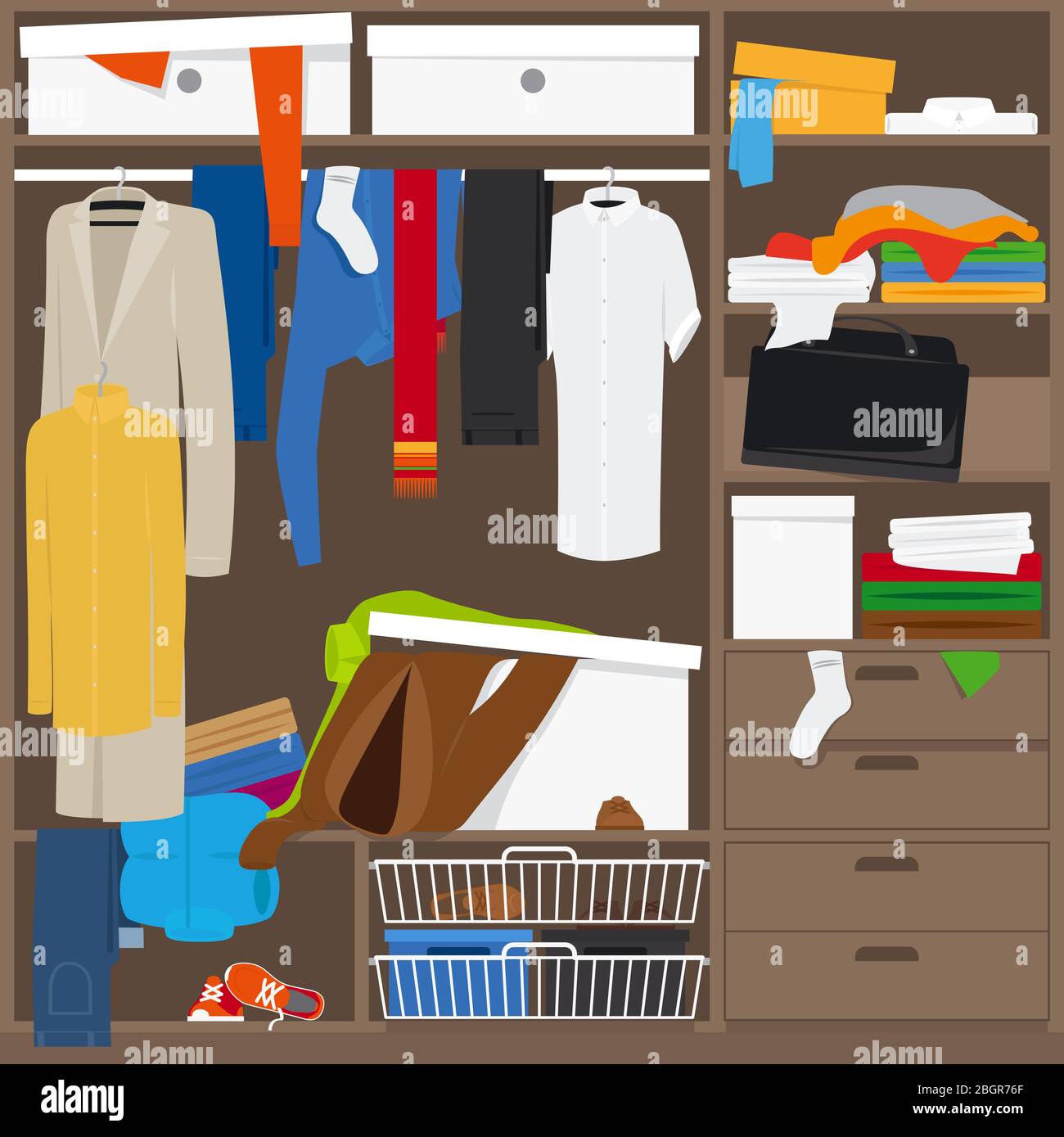 messy closet cartoon