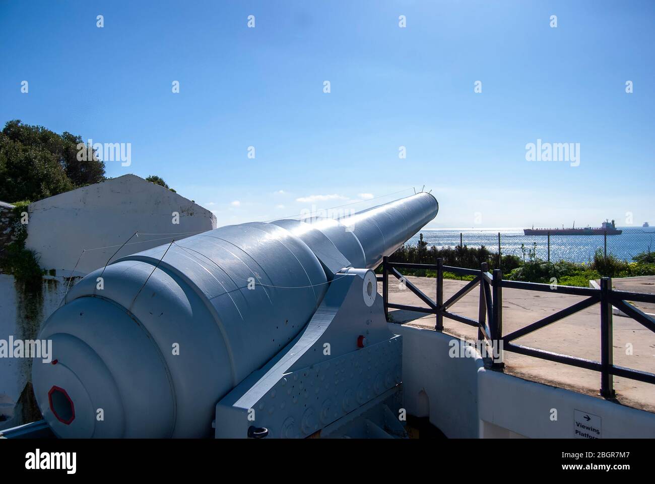 The 100 Ton Gun at the Napier of Magdala Battery in Gibraltar Stock Photo