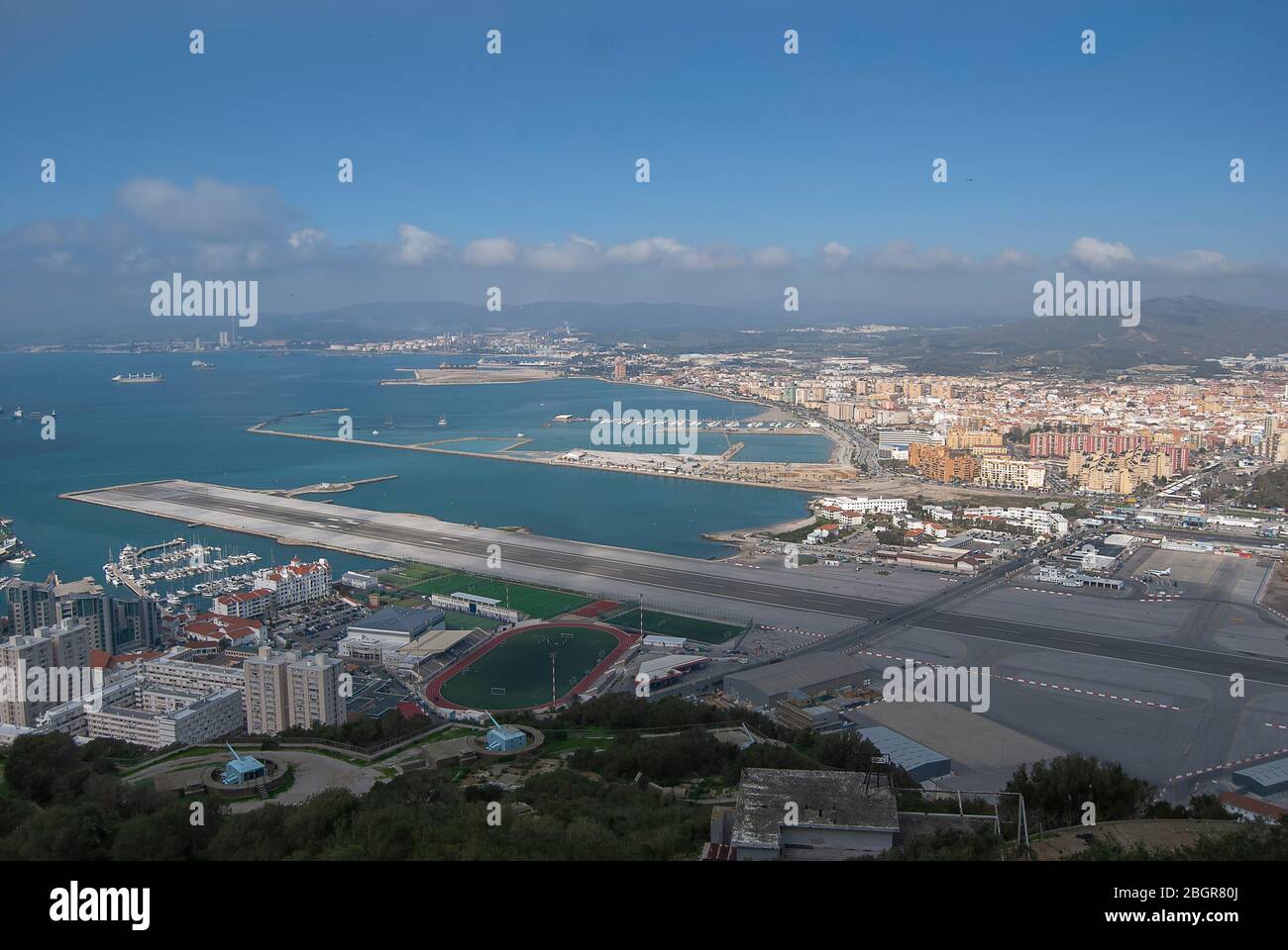 The runway of Gibraltar International Airport Stock Photo