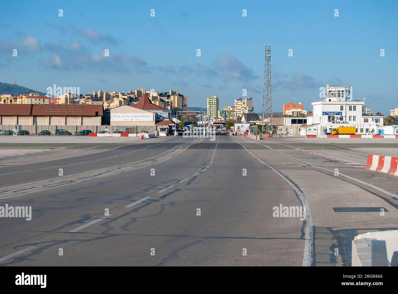 The runway of Gibraltar International Airport Stock Photo