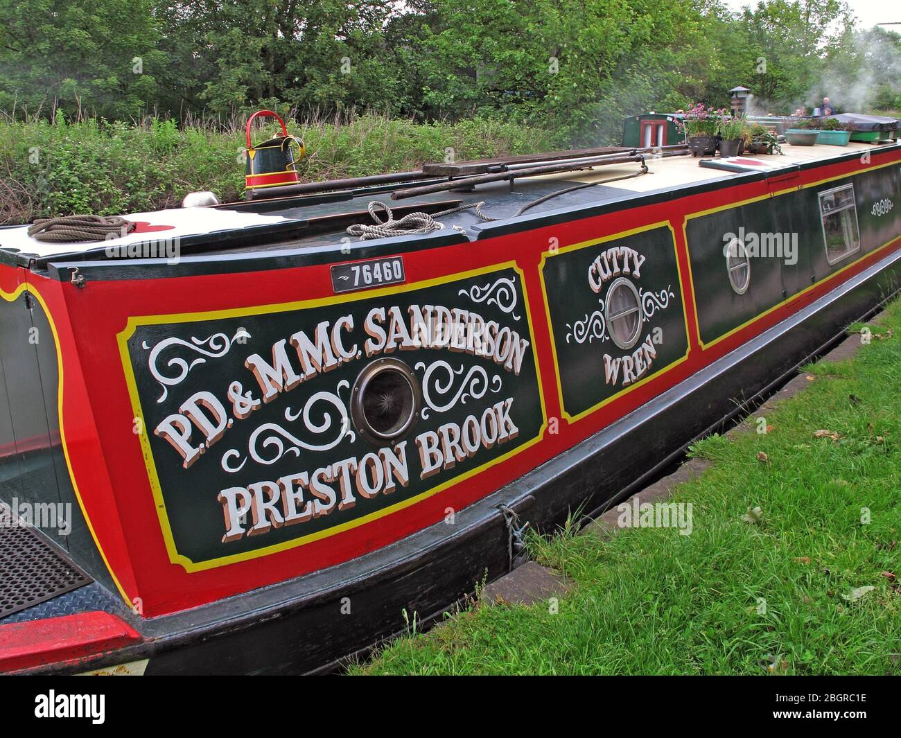 PD MMC Sanderson Preston Brook Cutty Wren,Waterway Canal boat,narrowboat,England,Great Britain,UK Stock Photo