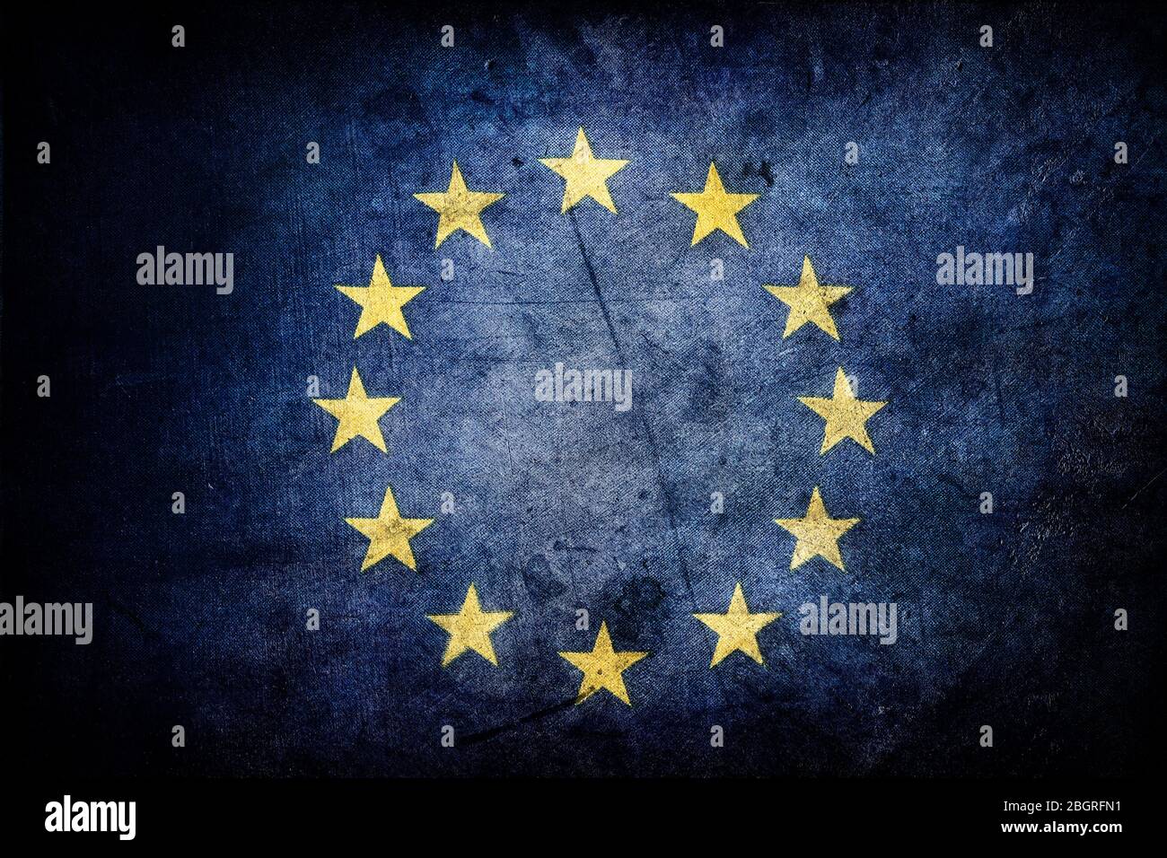European Union flag. Grunge effect Stock Photo