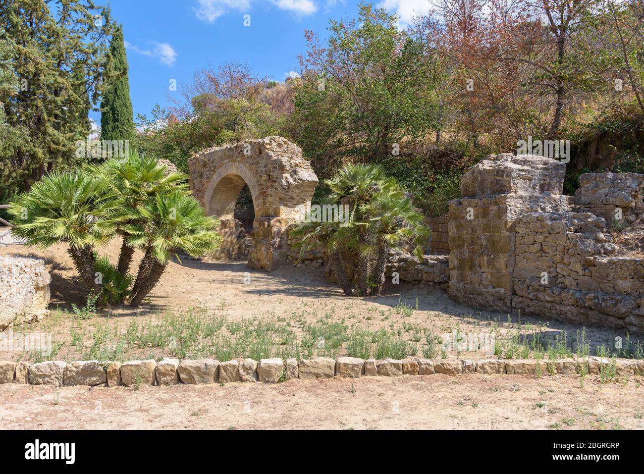 Ruins of the ancient Villa del Casale near Piazza Armerina town on Sicily, Italy Stock Photo