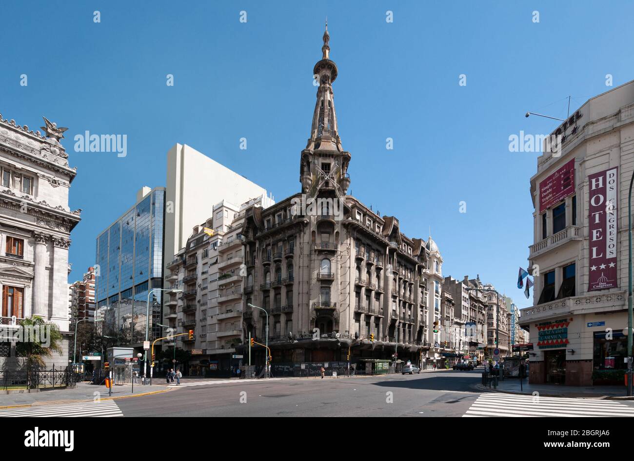 Buenos Aires, Argentina - October 27 2010: View of famous cafeteria and restaurant 'El Molino' located in front of the congress in the corner of Calla Stock Photo