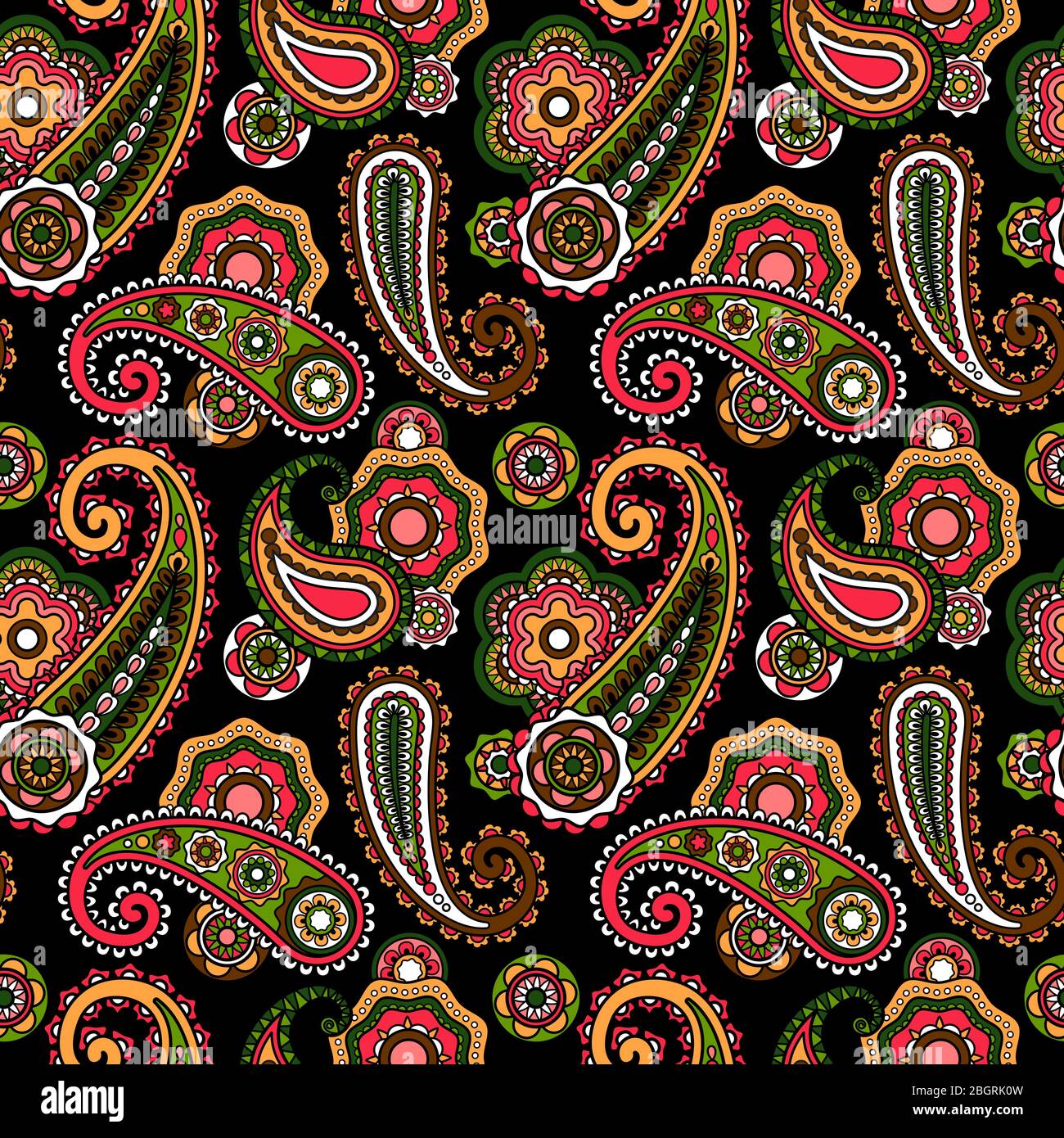 Paisley pattern. Vector flower seamless pattern element Stock Vector ...