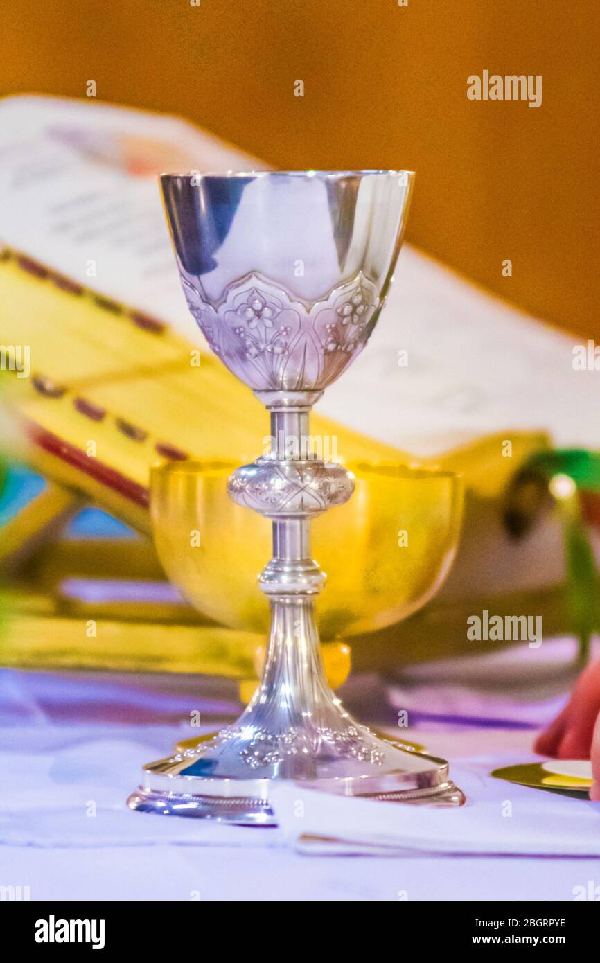 in the church wine the blood of christ, and the host