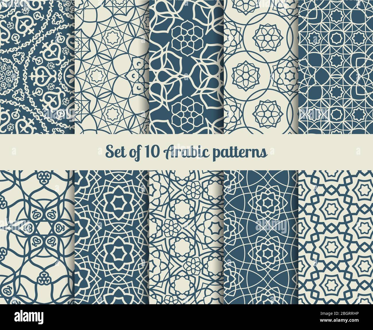 Set Of Vector Arabic Patterns Wallpaper Backgrounds With Abstract Texture Stock Vector Image Art Alamy