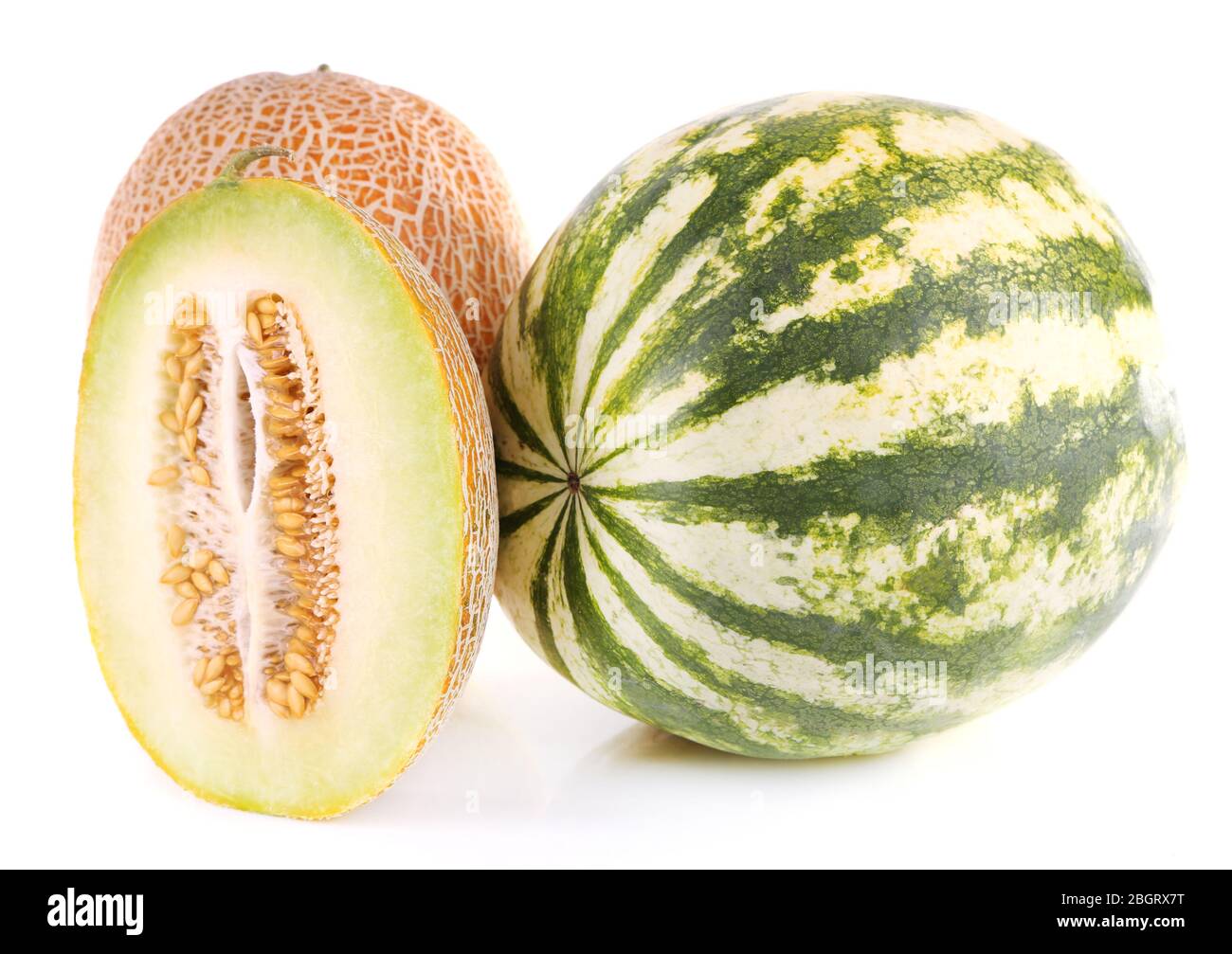 Melons and watermelon isolated on white Stock Photo Alamy