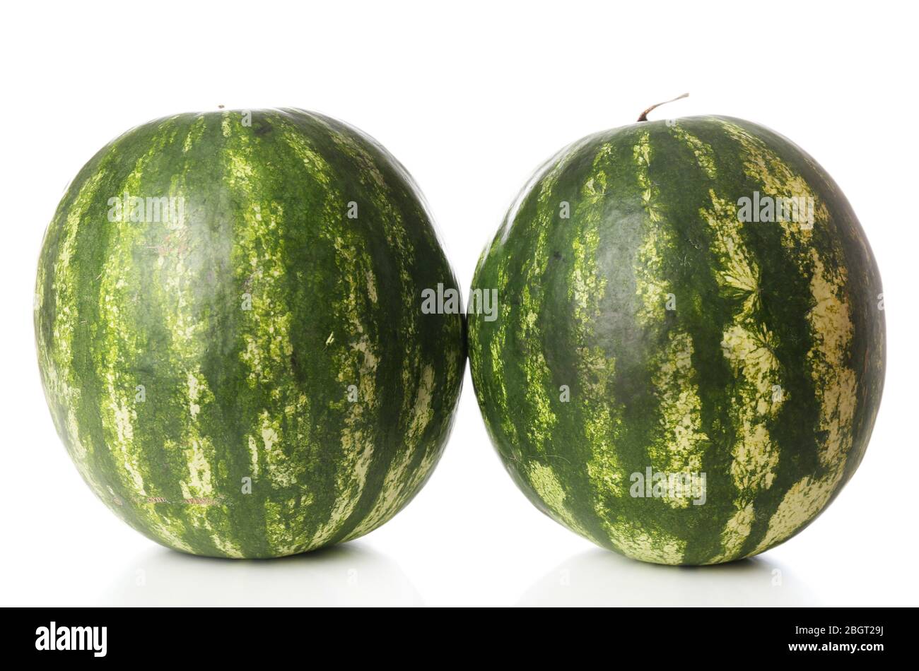 Whole watermelons isolated on white Stock Photo