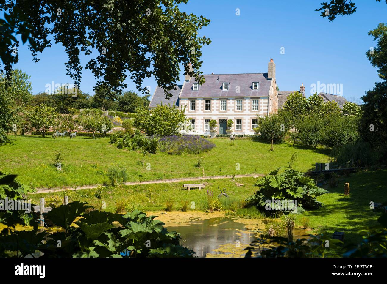 Elegant detached house in Jersey, Channel Isles Stock Photo