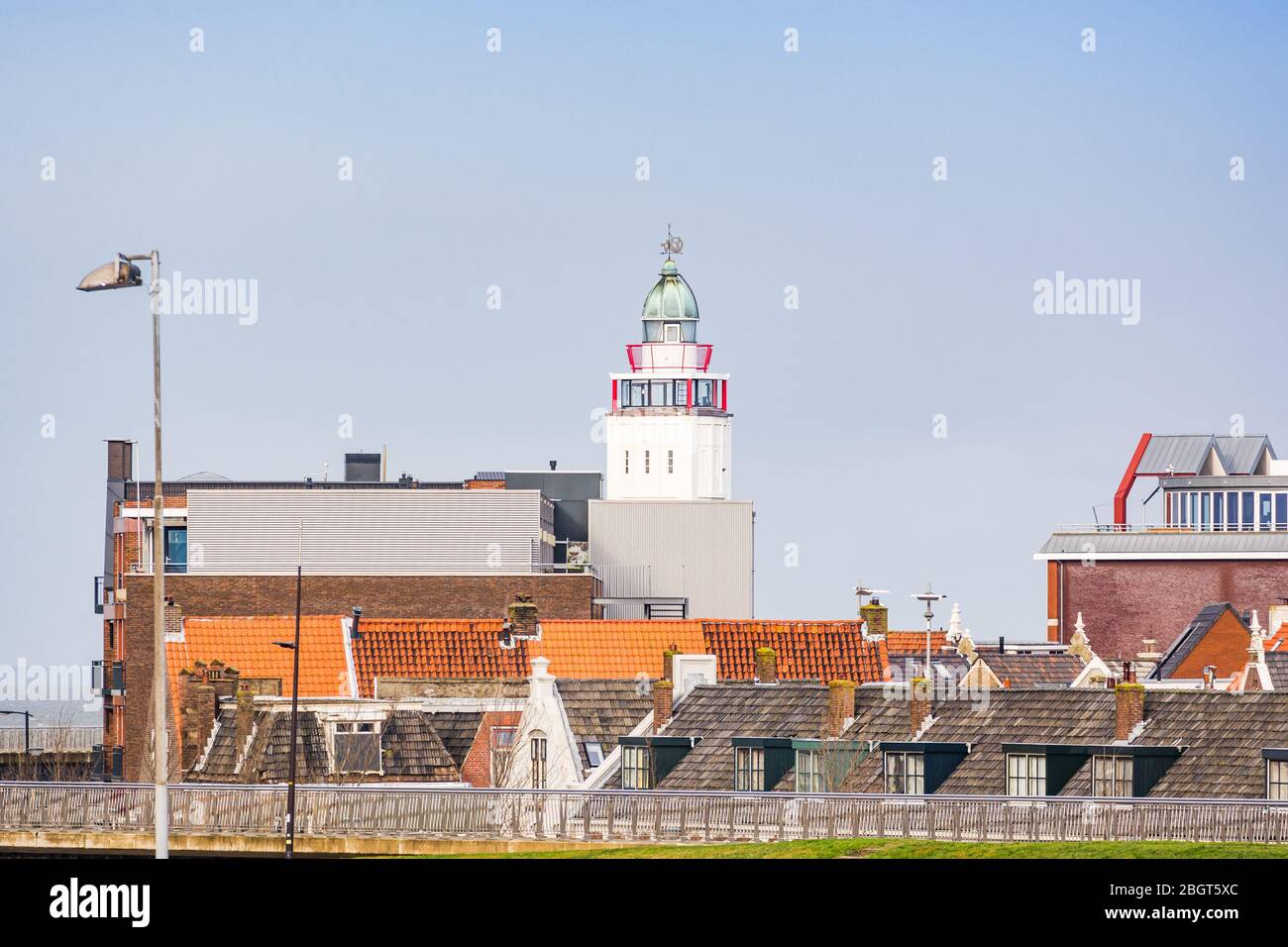 Harlingen, Netherlands January 10, 2020. Tower of lighthouse with