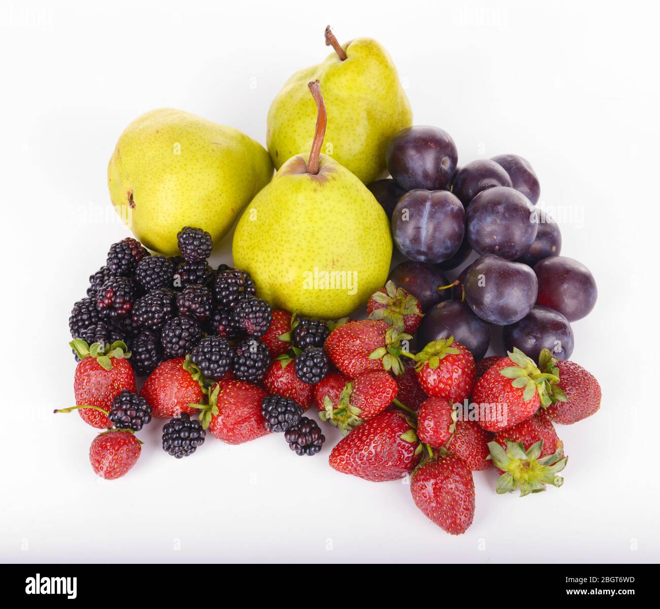 Ripe fruits and berries isolated on white Stock Photo - Alamy