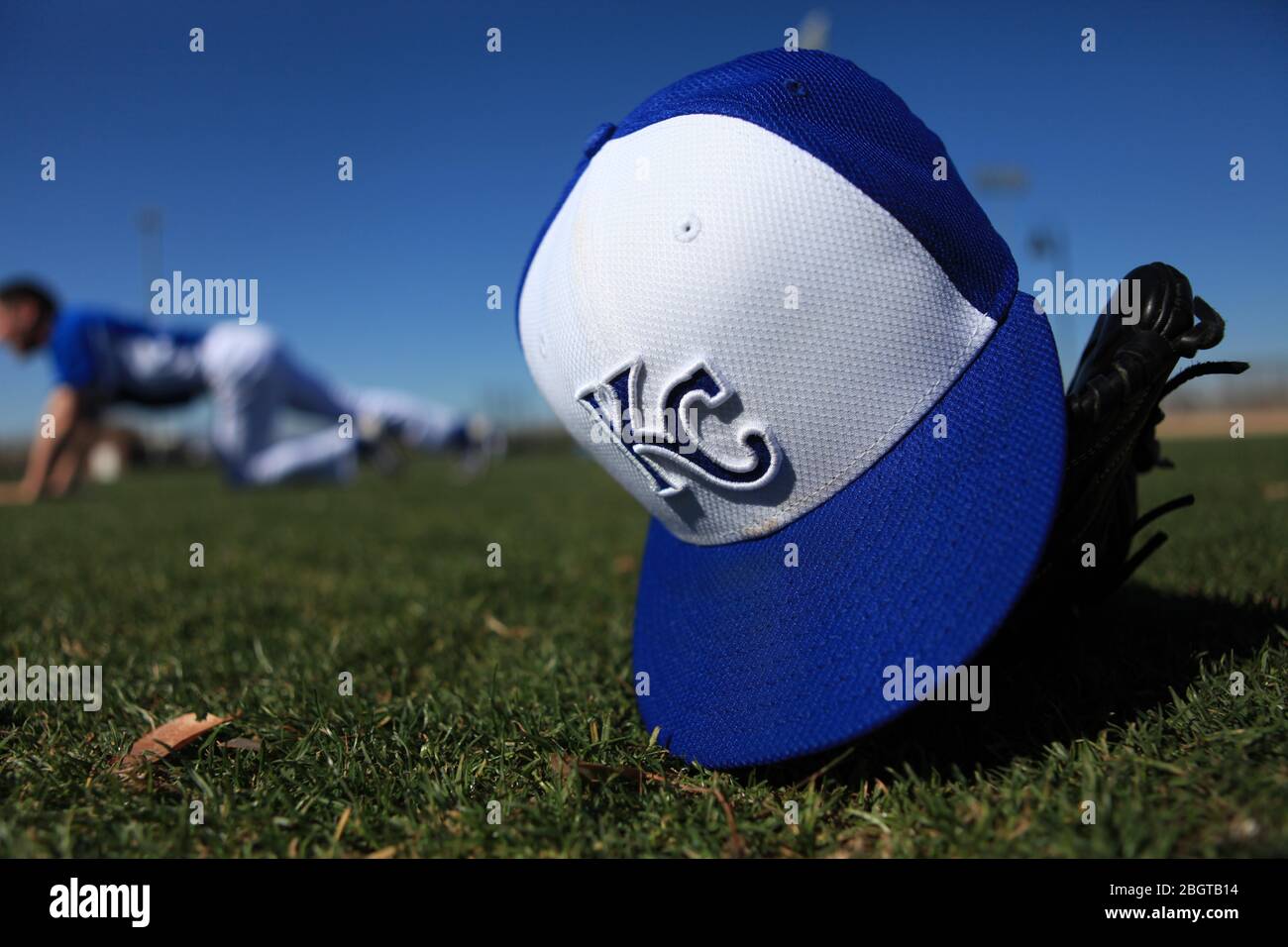 Kansas City Royals baseball cap Cap of Major leagues of Beisbol, RK KR, MLB.  (Photo: Luis Gutierrez / NortePhoto.com)    gorra de besbol de los Reale Stock Photo