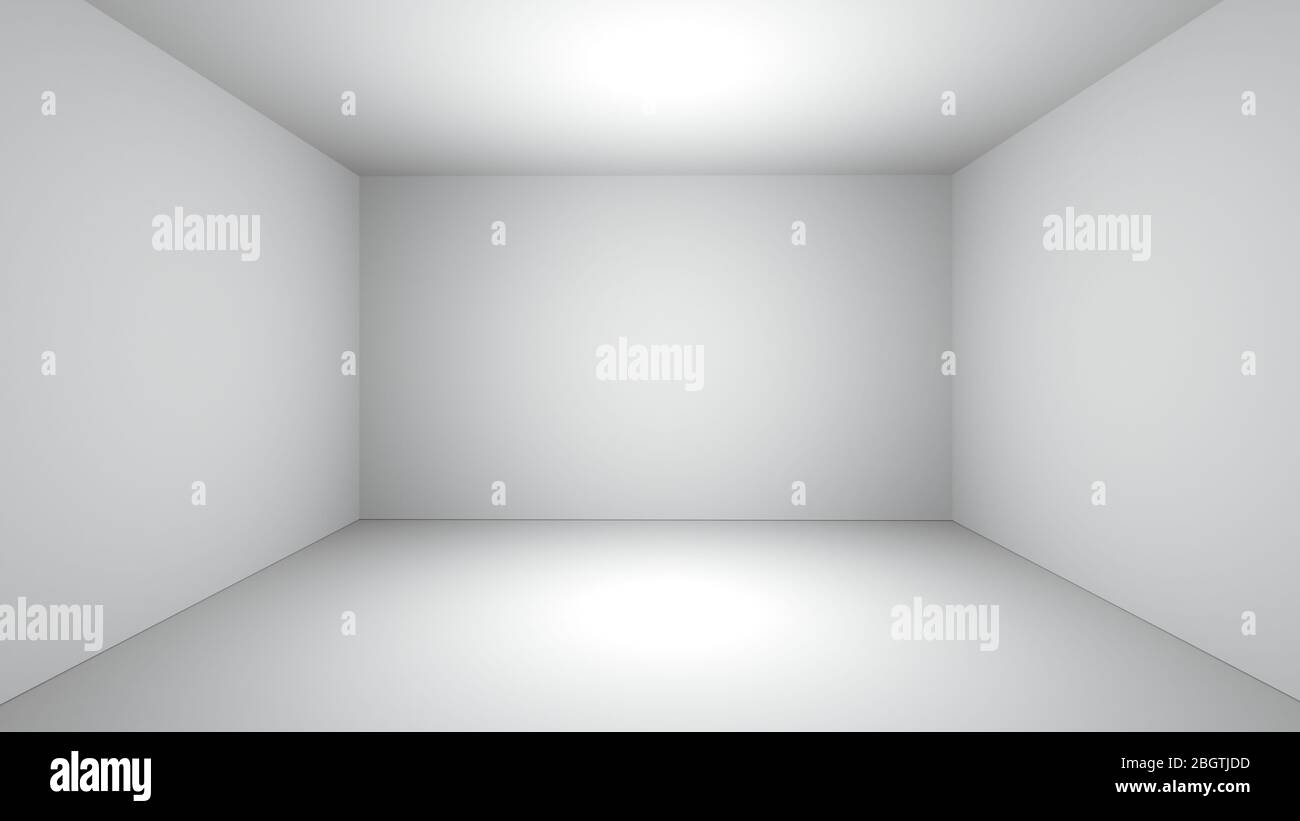 white clean empty room space realistic 3D rendering Stock Photo - Alamy