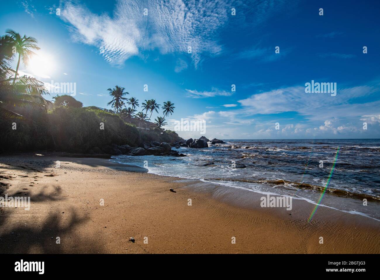 empty beach in Galle / Sri Lanka Stock Photo