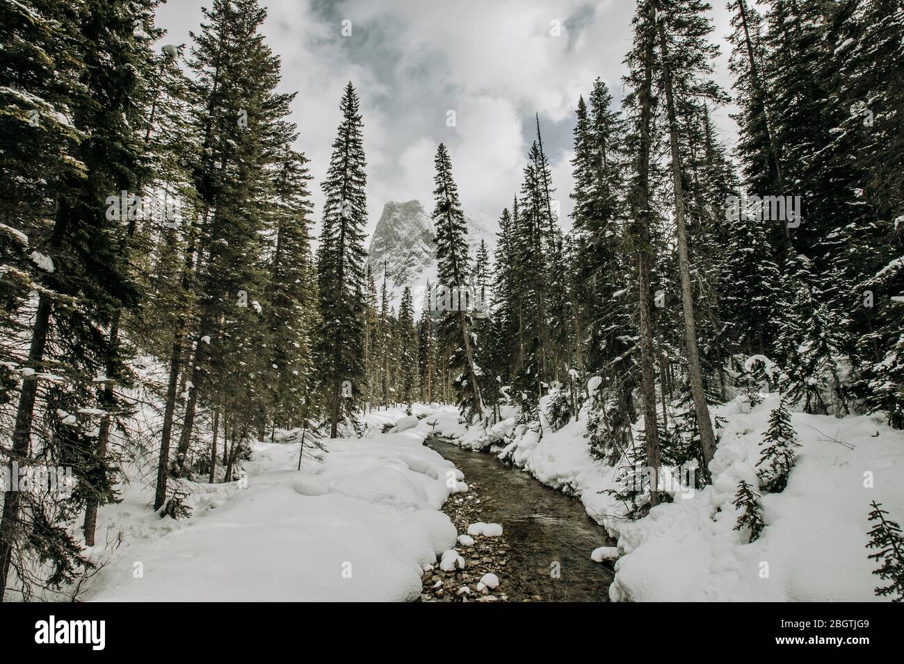 Stream flowing through mountains in winter hi-res stock photography and ...