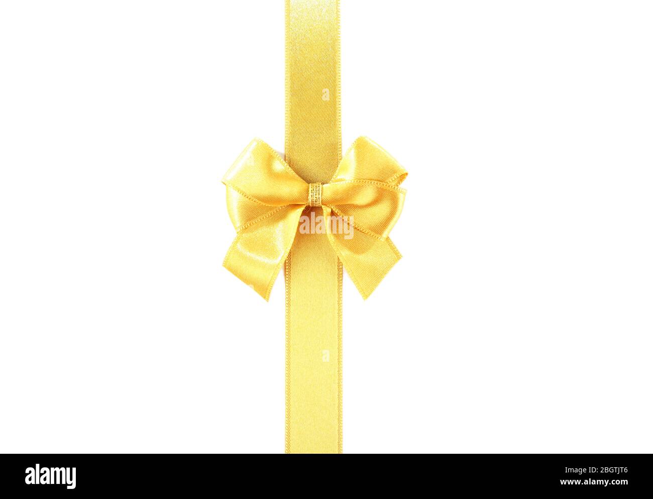 Golden ribbon and bow isolated on white Stock Photo - Alamy