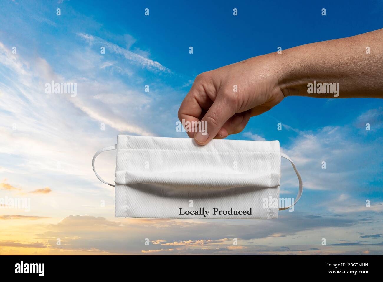 a locally produced protective mask Stock Photo