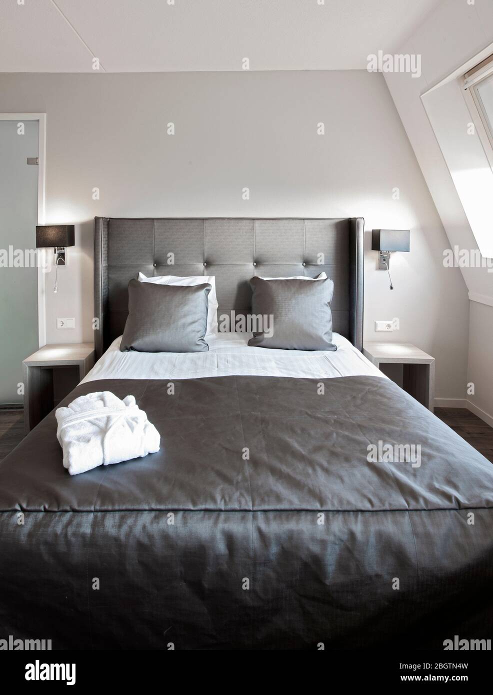 bed at luxury hotel in the Netherlands Stock Photo Alamy
