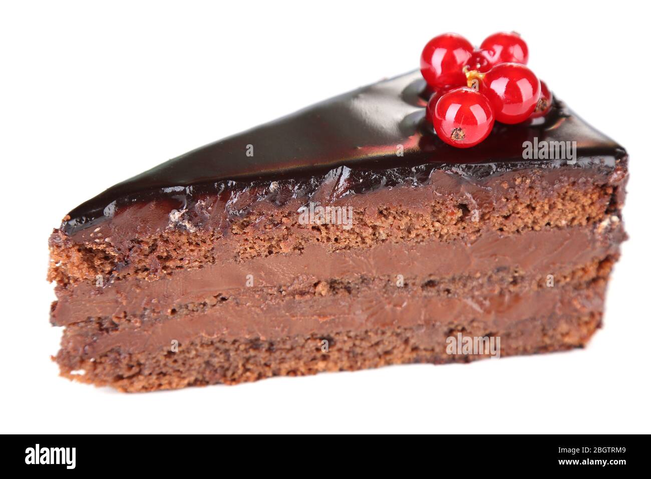 Chocolate cake with fresh berries isolated on white Stock Photo - Alamy