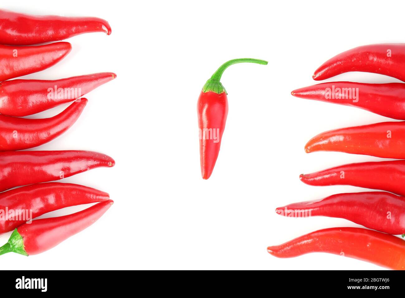Red hot chili peppers isolated on white Stock Photo - Alamy