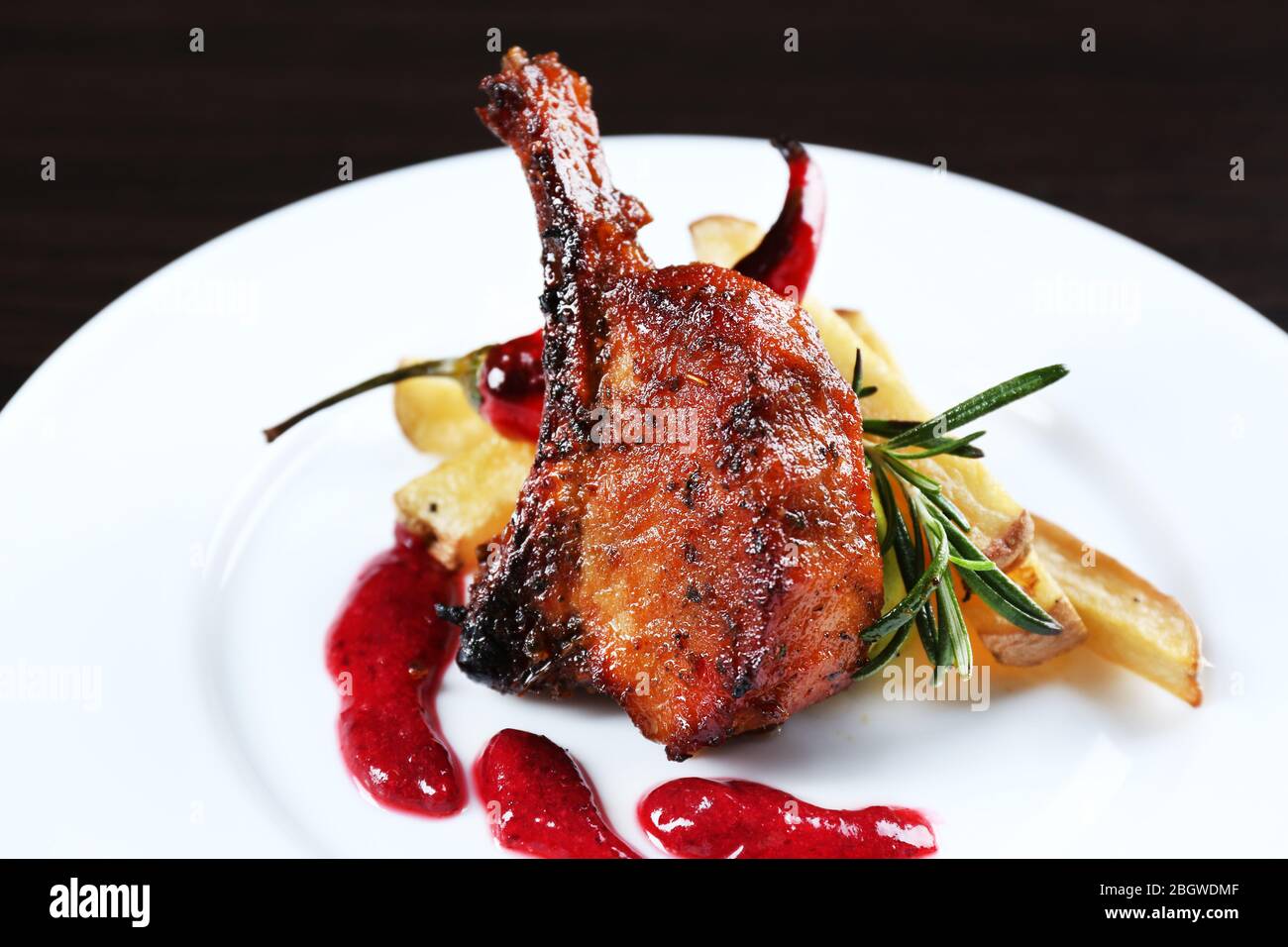 Roasted lamb chops Stock Photo - Alamy
