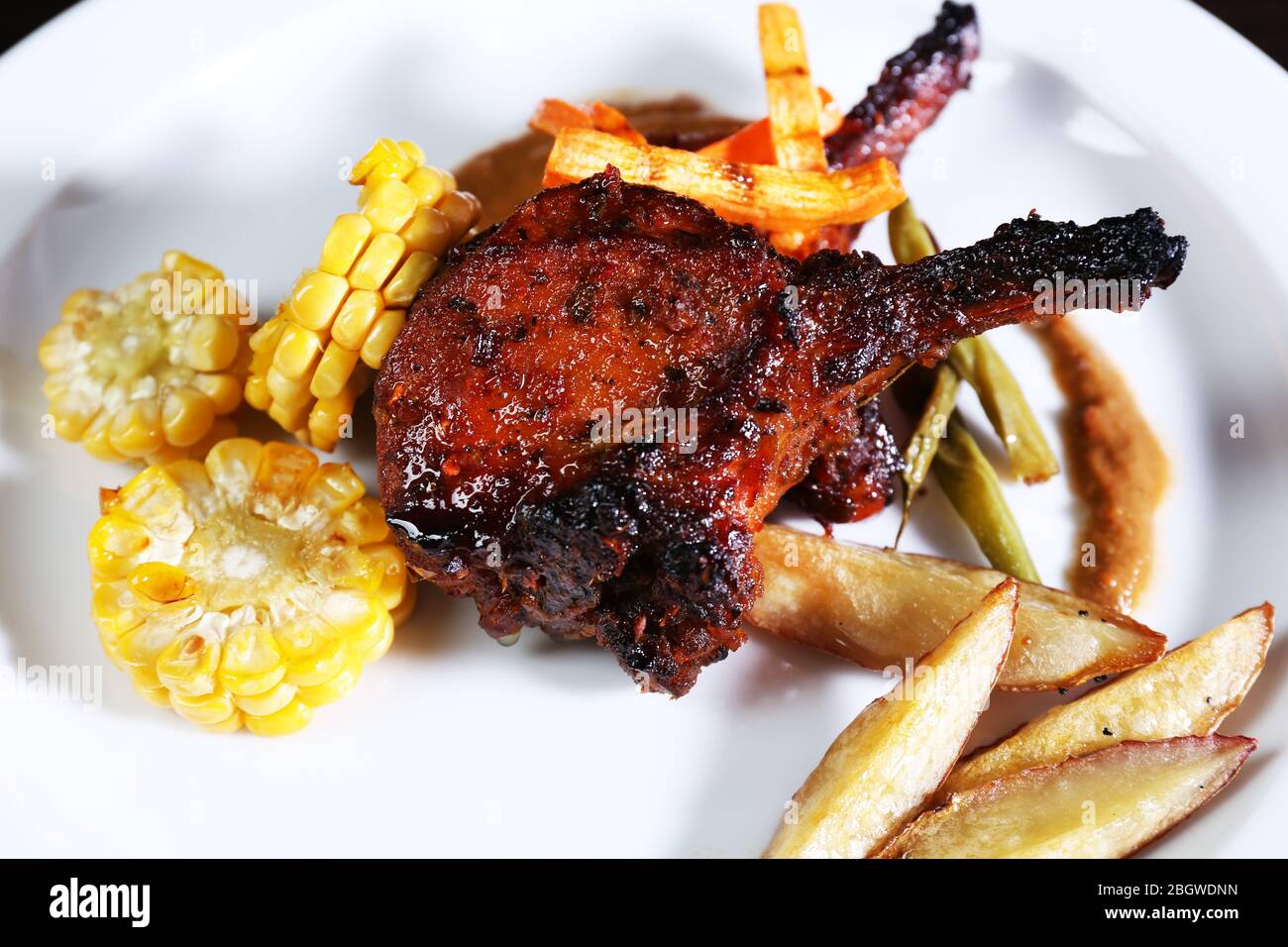 Roasted lamb chops Stock Photo - Alamy