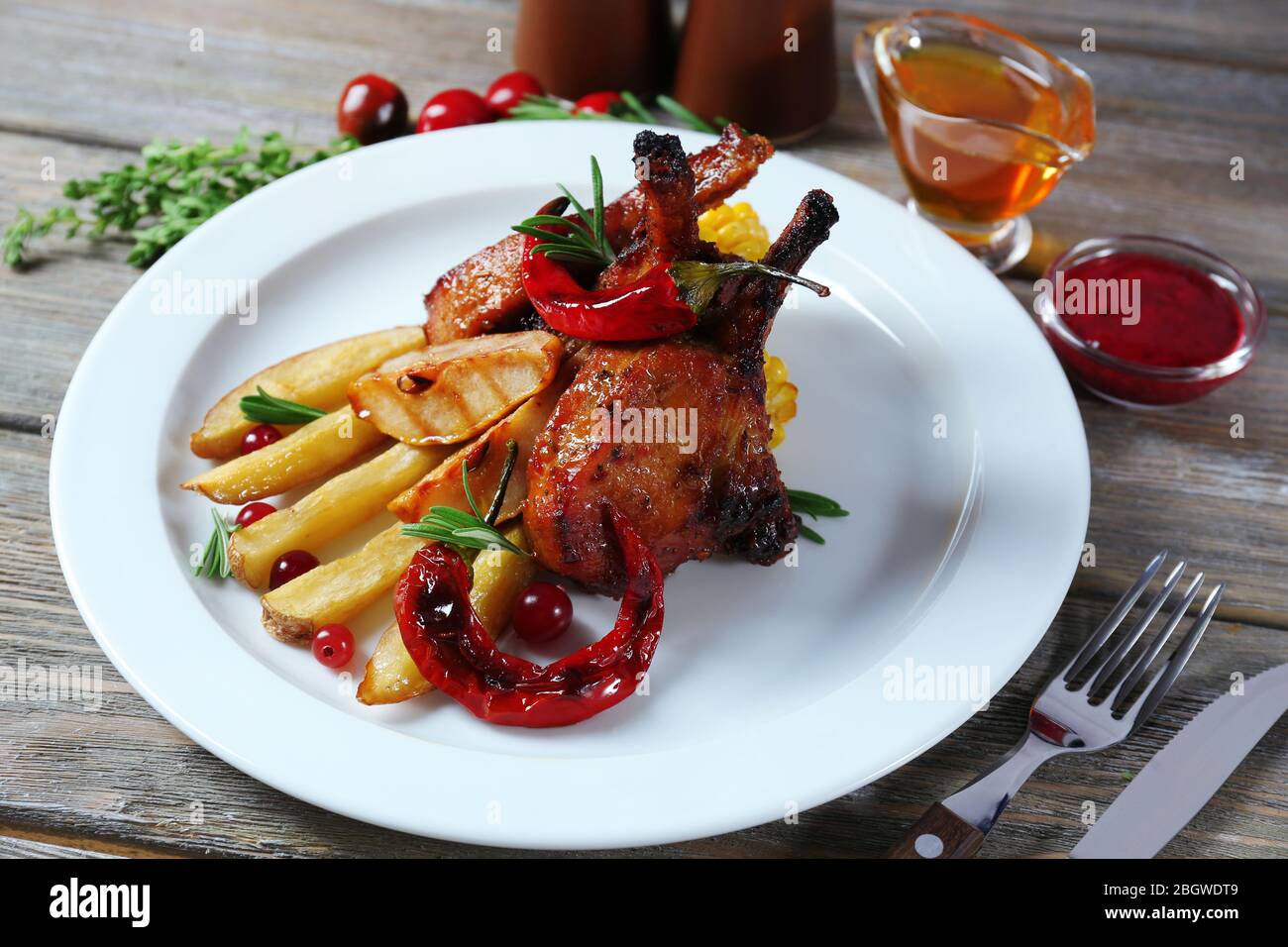 Roasted lamb chops Stock Photo - Alamy
