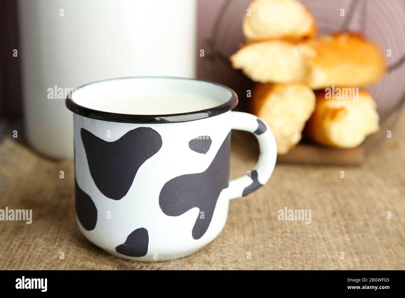 Retro still life with tasty rustic milk, on table Stock Photo Alamy