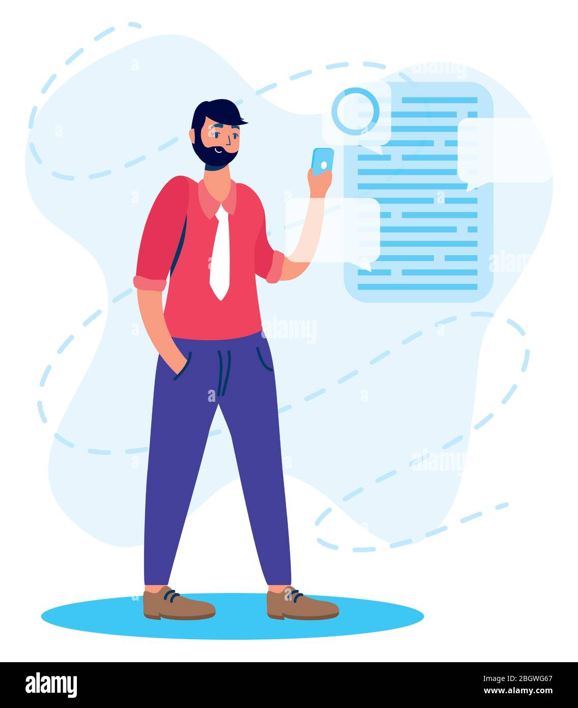 man using smartphone technology character Stock Vector Image & Art - Alamy