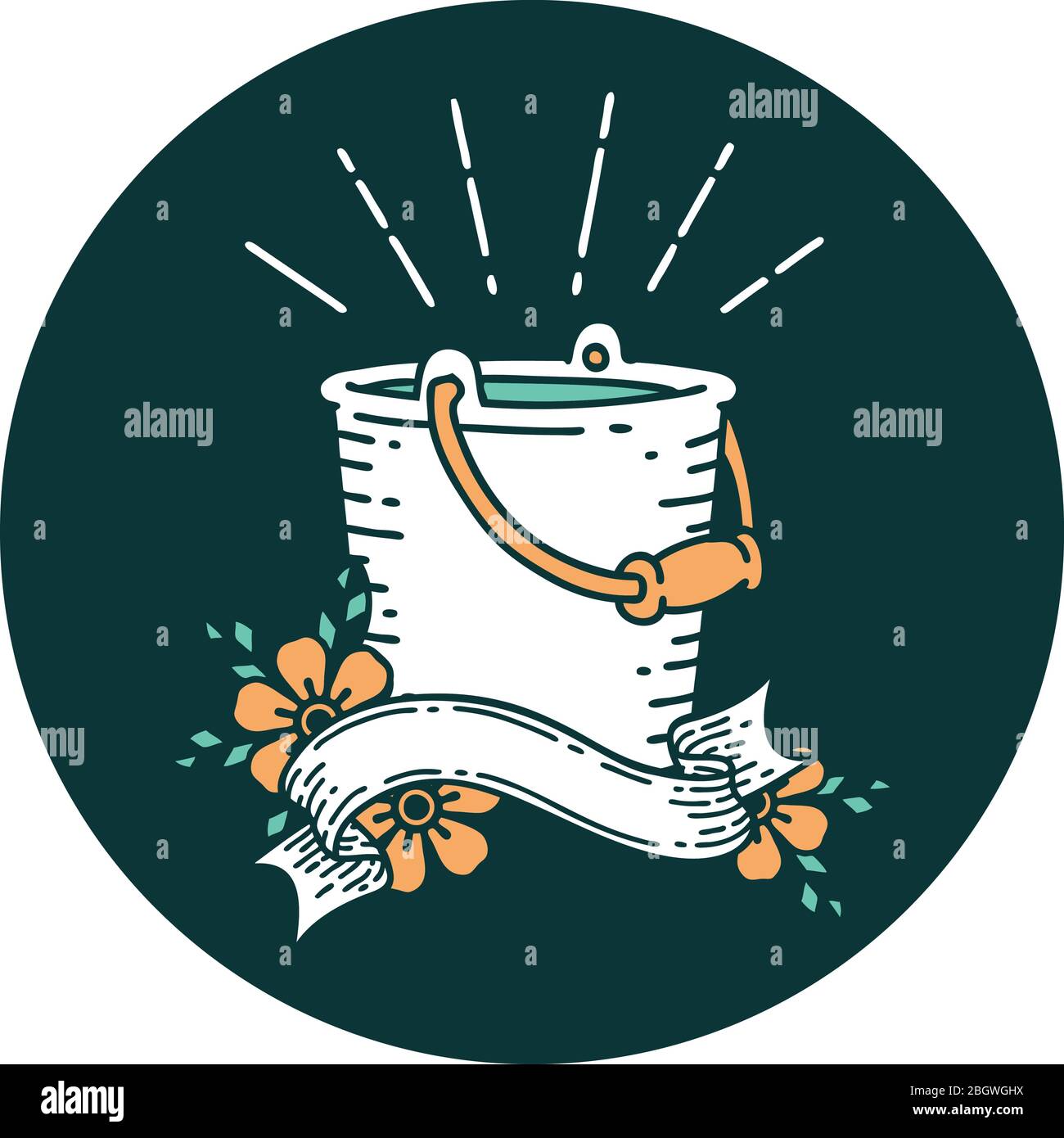 icon of a tattoo style bucket of water Stock Vector Image & Art Alamy