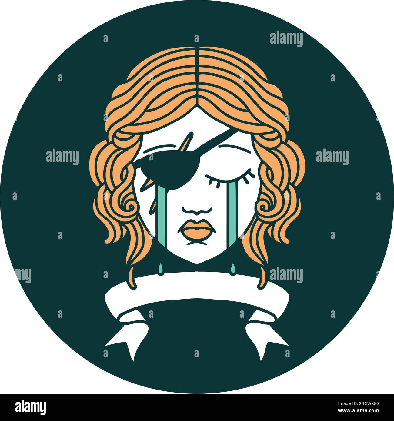 icon of crying human rogue with banner Stock Vector Image & Art - Alamy