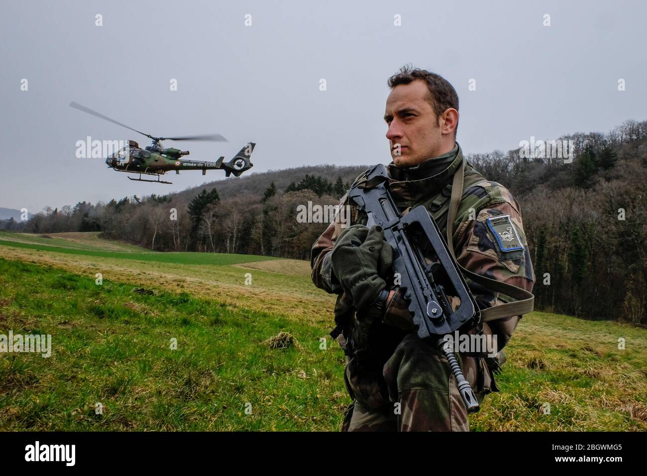 ANNECY, FRANCE - FEBRUARY 24: French soldier from the 27th Alpine ...