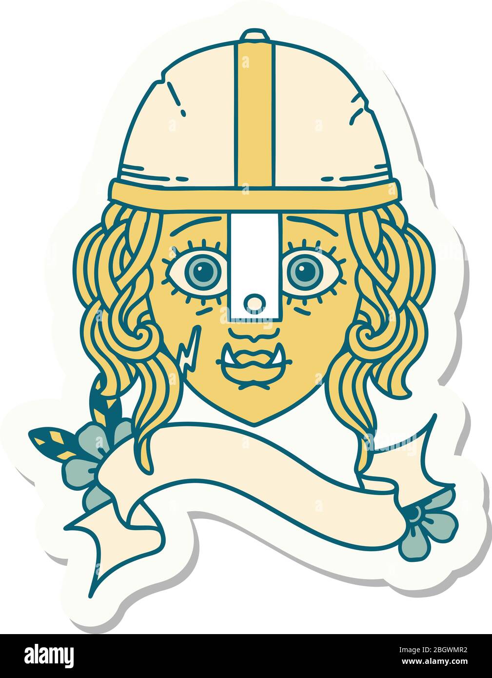 sticker of a orc fighter character face Stock Vector Image & Art - Alamy