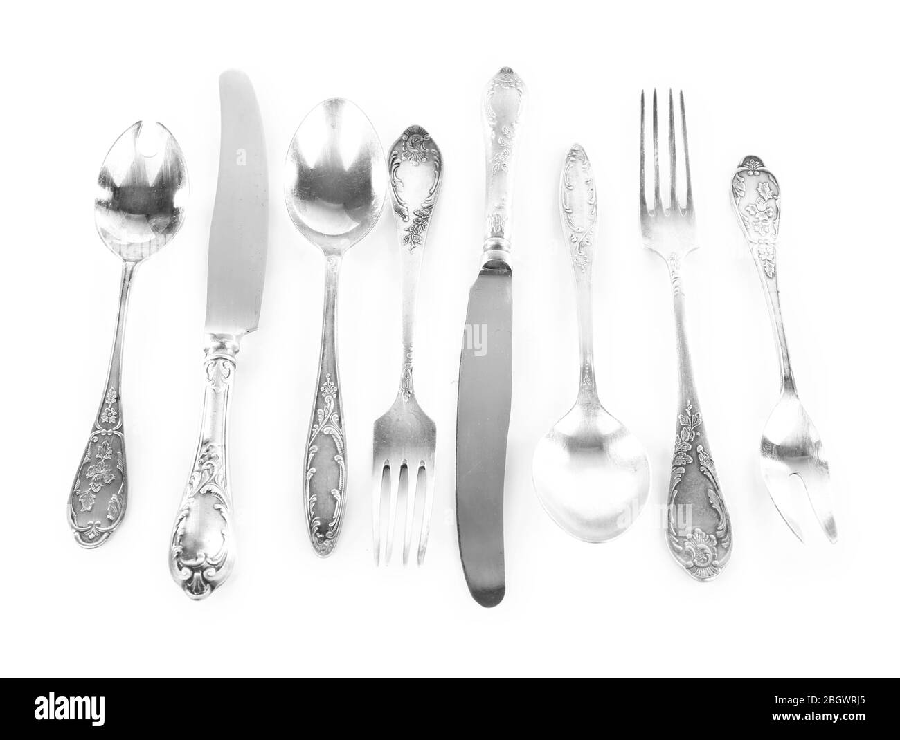 Tableware isolated on white Stock Photo - Alamy
