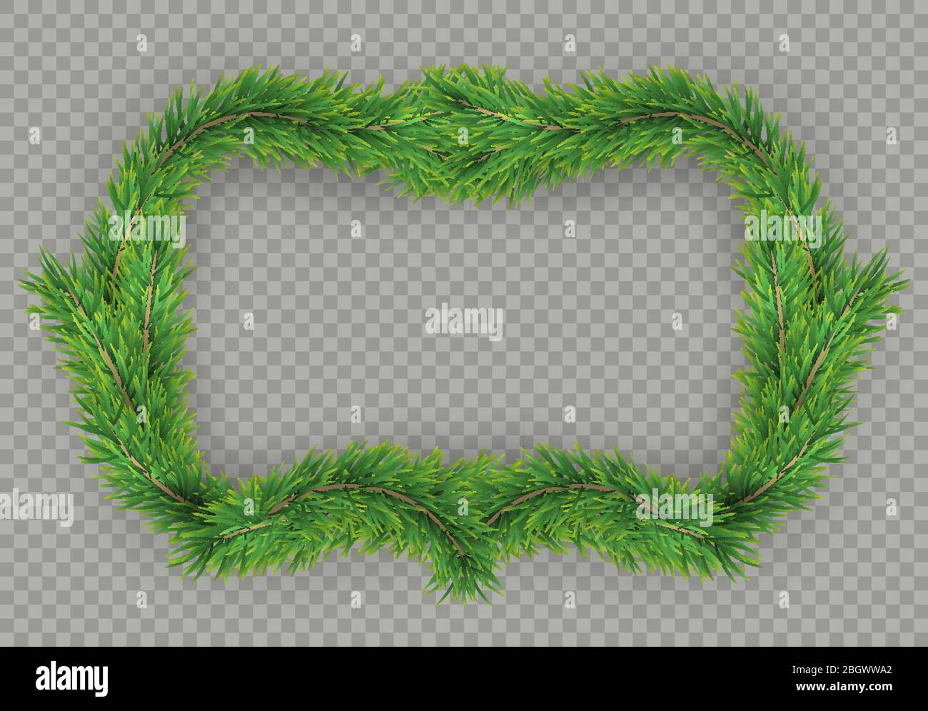 Christmas decorative fir tree frame with copy space and shadow. EPS 10 ...
